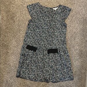 BCBGeneration Navy and White Floral Pocket Dress for Girls